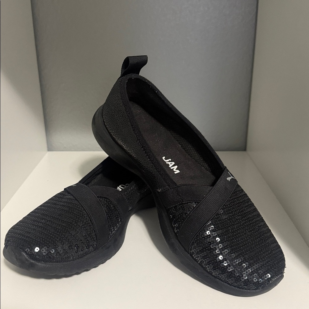Puma Black Sequin Ballet Flats Size 7